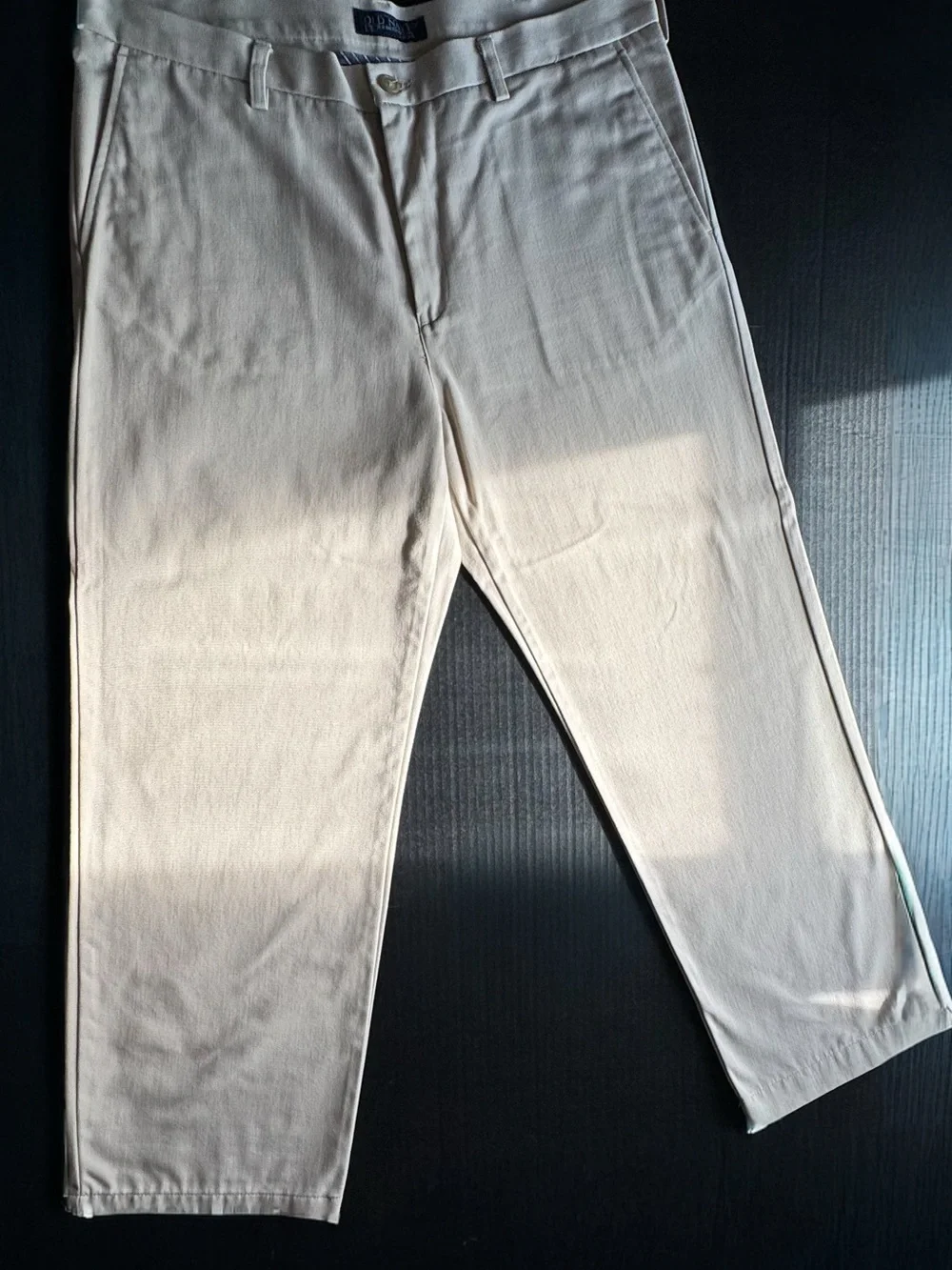 Old Navy Men’s Khaki Chino Pants 40x32 Beige Flat Front 100% Cotton